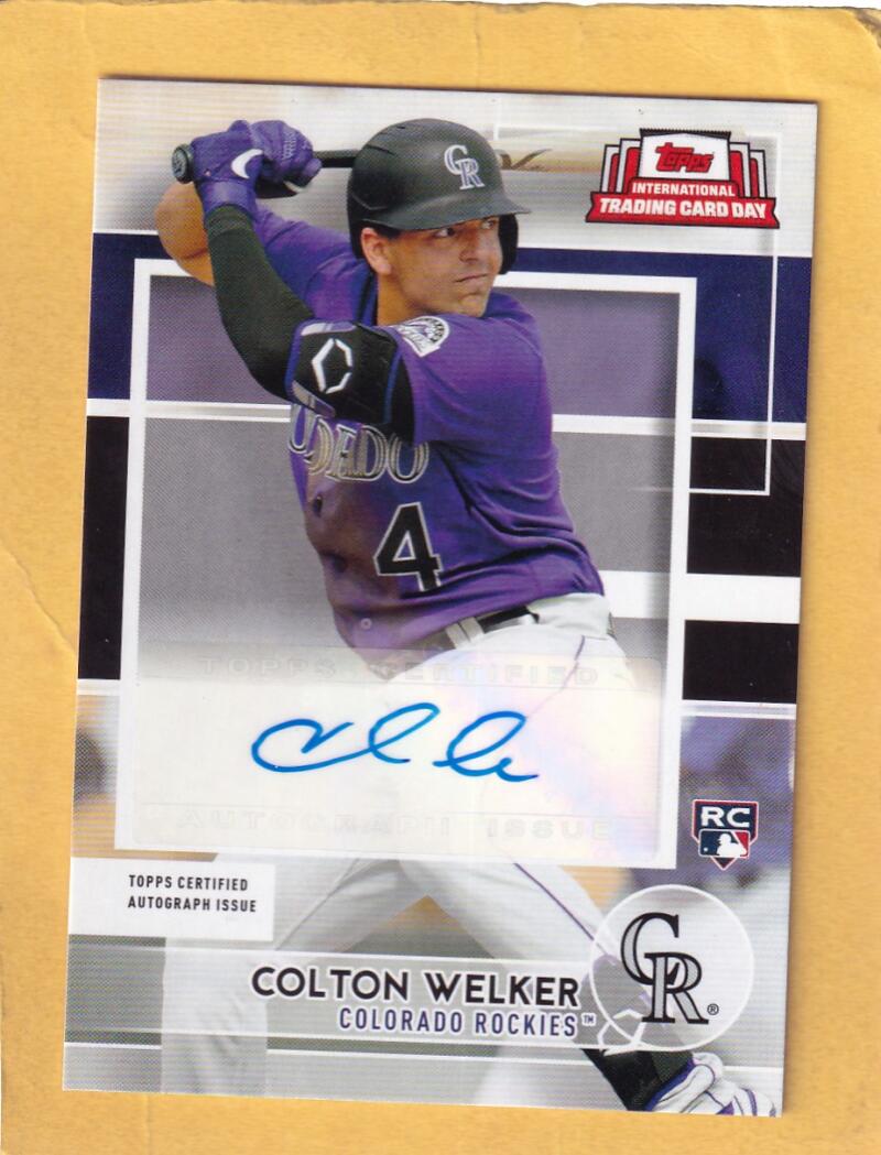 2022 Topps International Trading Card Day Baseball Autographs #AC-CW Colton Welker 28/390 NM-MT+ Auto Colorado Rockies